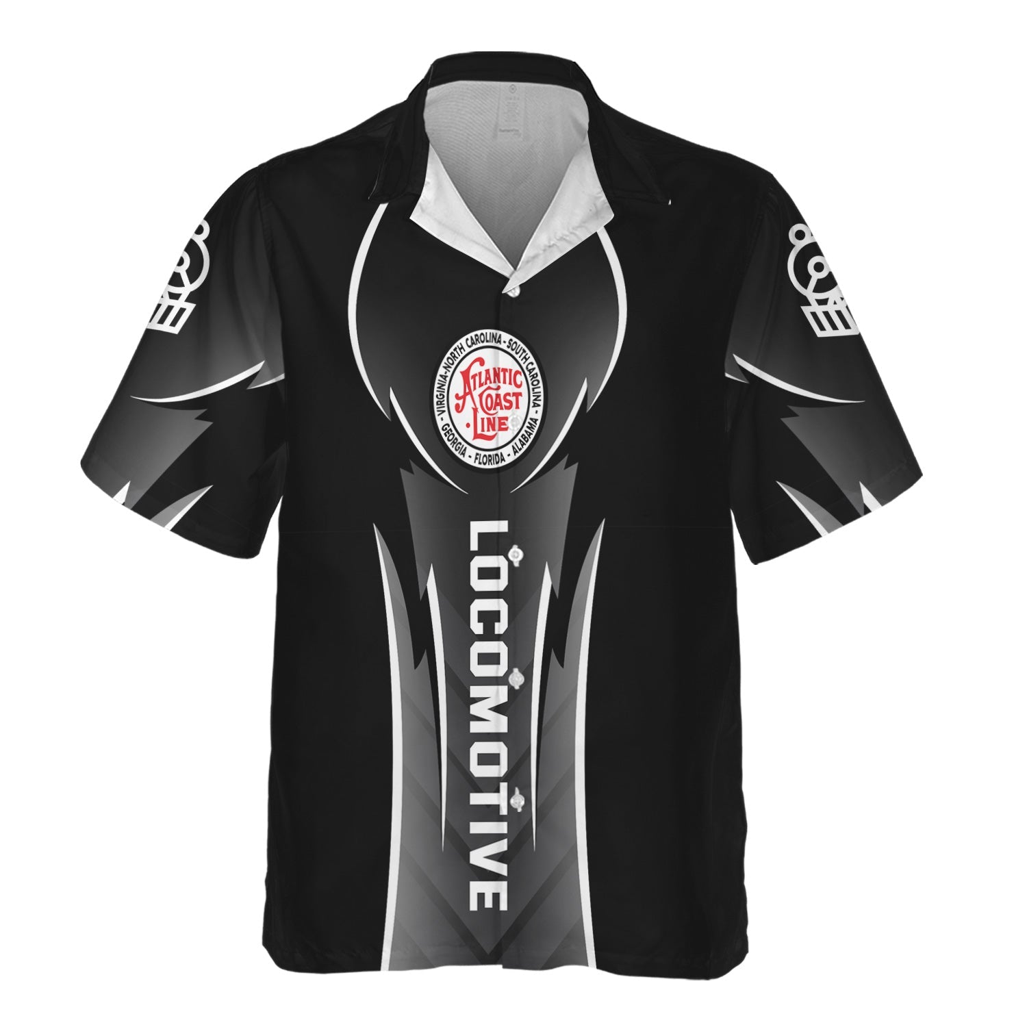 Railspirit Personalized Atlantic Coast Line Railroad Hawaiian Shirt Striking Line Style Train Shirt For Locomotive Lovers