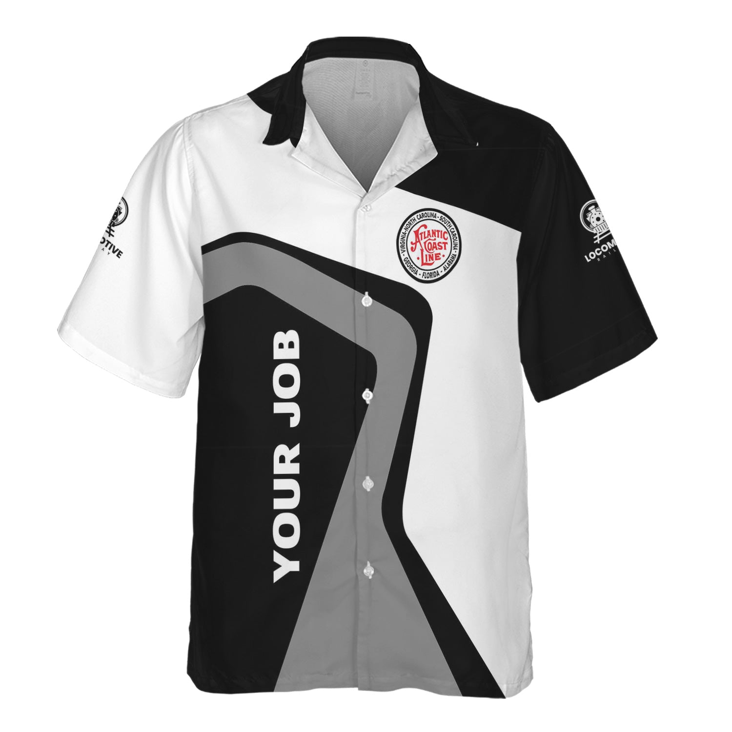 Railspirit Personalized Atlantic Coast Line Railroad Hawaiian Shirt Unique Design with Custom Job Position Train Shirt