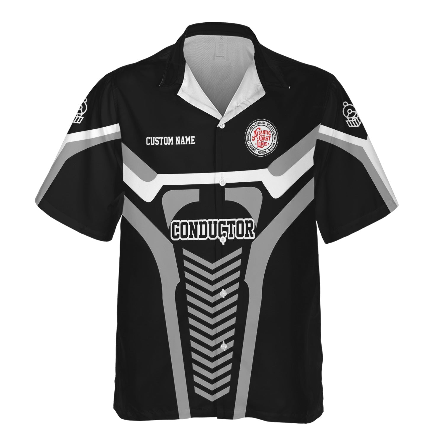 Railspirit Personalized Atlantic Coast Line Railroad Hawaiian Shirt Track-Inspired with Custom Job Position Train Shirt