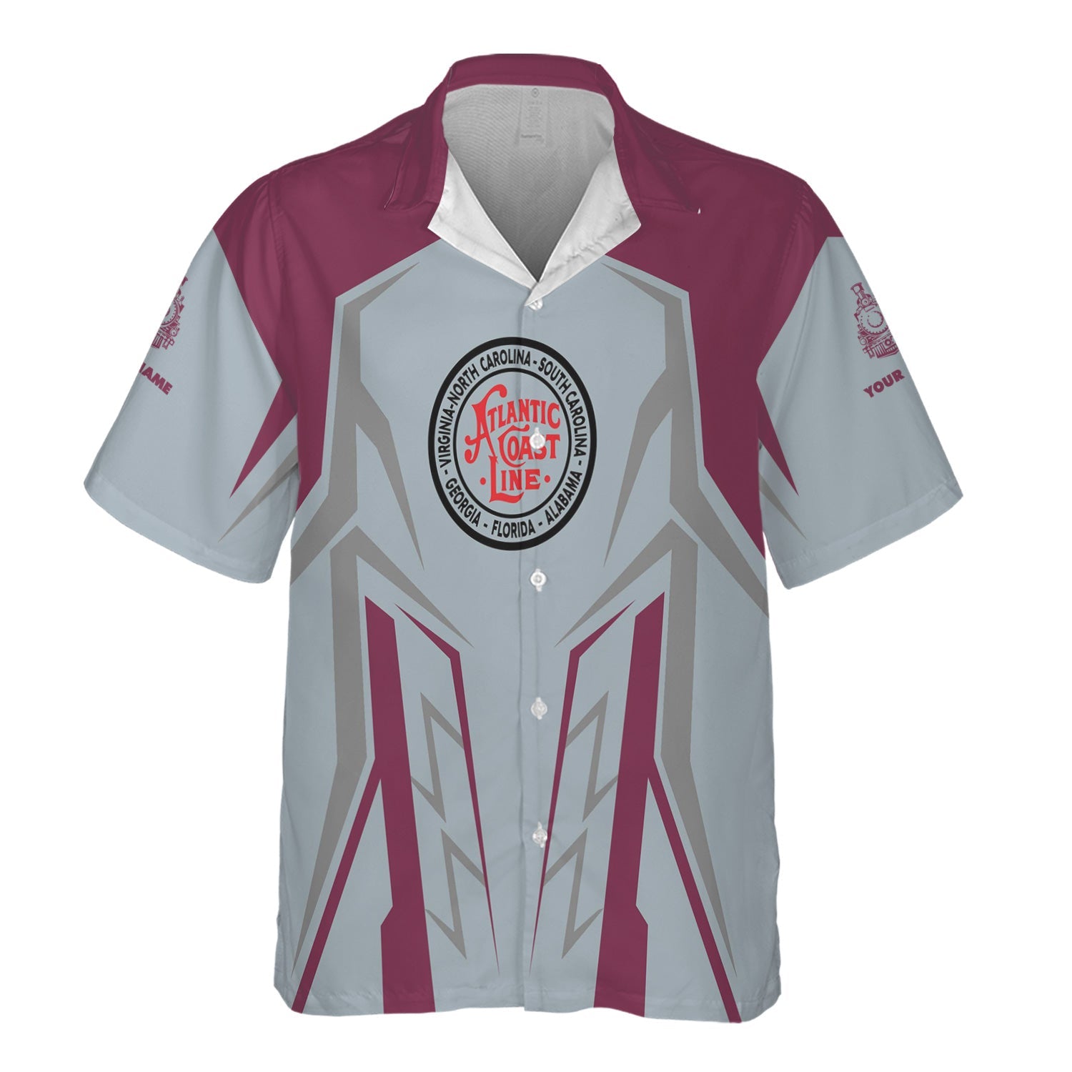 Railspirit Personalized Atlantic Coast Line Railroad Hawaiian Shirt Futuristic Design with Custom Job Train Shirt