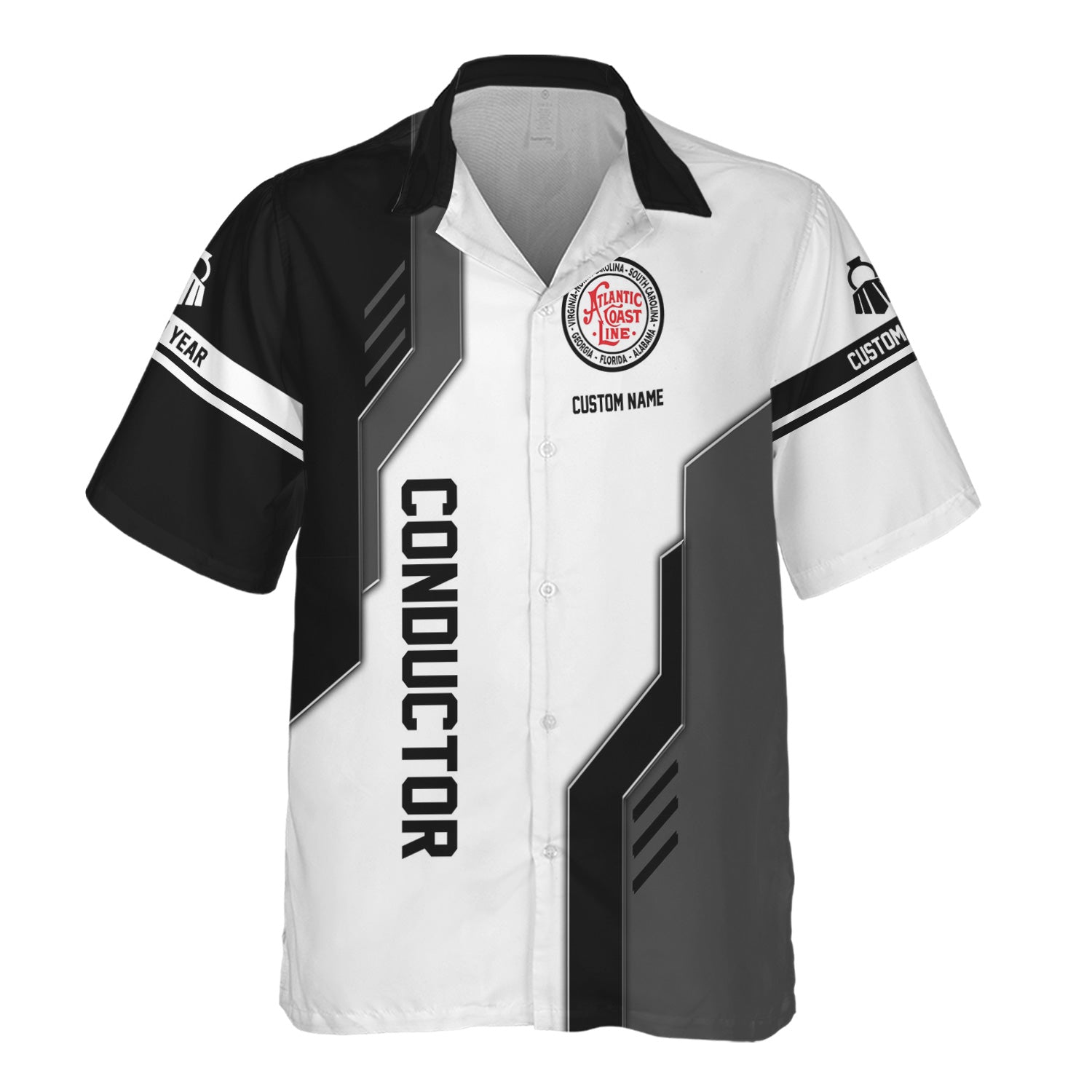 Railspirit Personalized Atlantic Coast Line Railroad Hawaiian Shirt Unique Railway Style with Custom Job Train Shirt