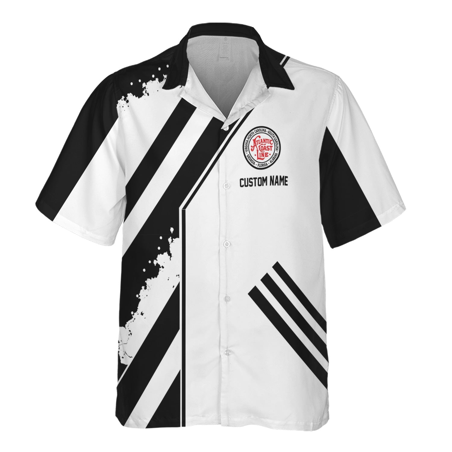 Railspirit Personalized Atlantic Coast Line Railroad Hawaiian Shirt Locomotive Design Train Shirt for Train Enthusiast