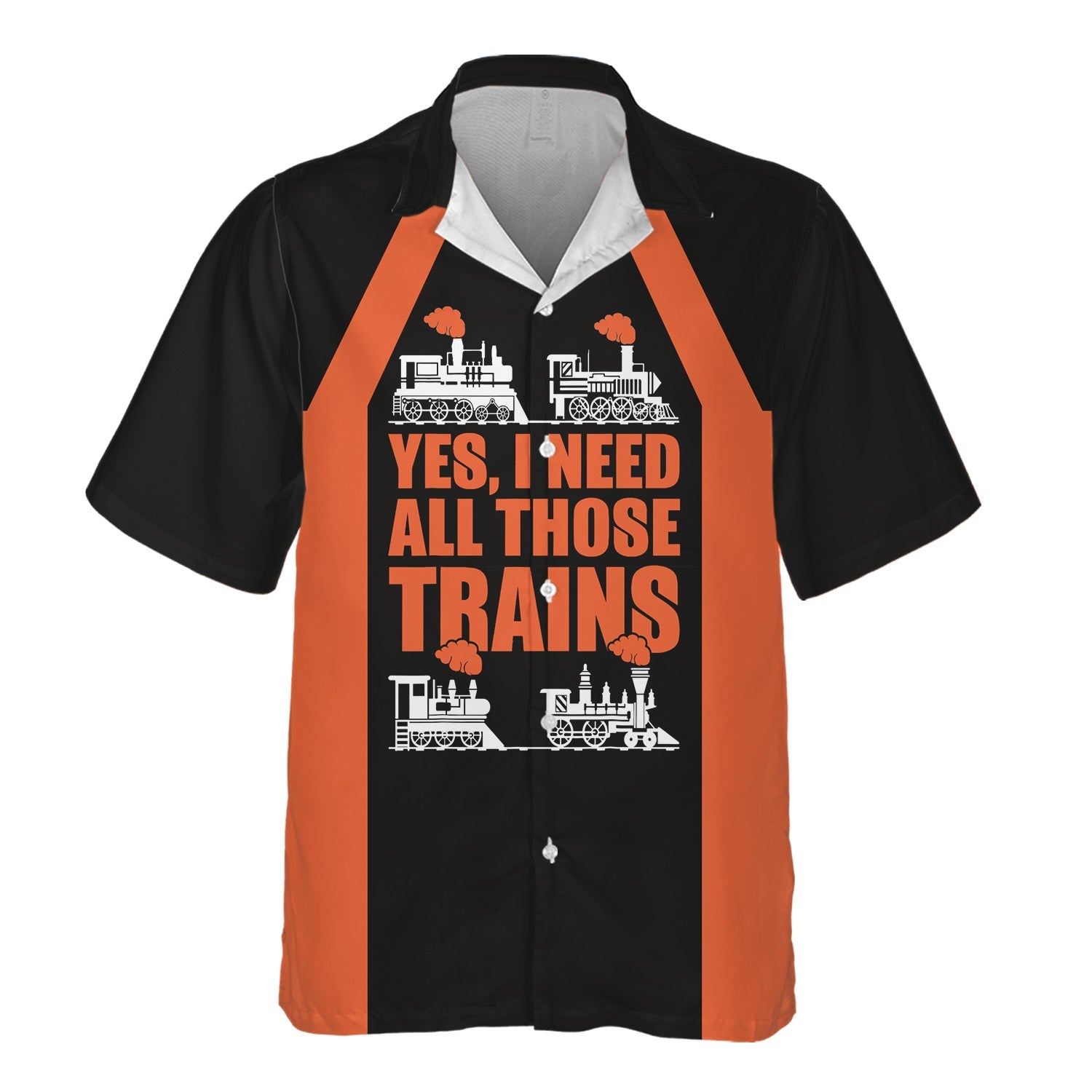 Railspirit Custom Name Illinois Central Railroad Hawaiian Shirt Yes I Need All Those Train Printed Shirt