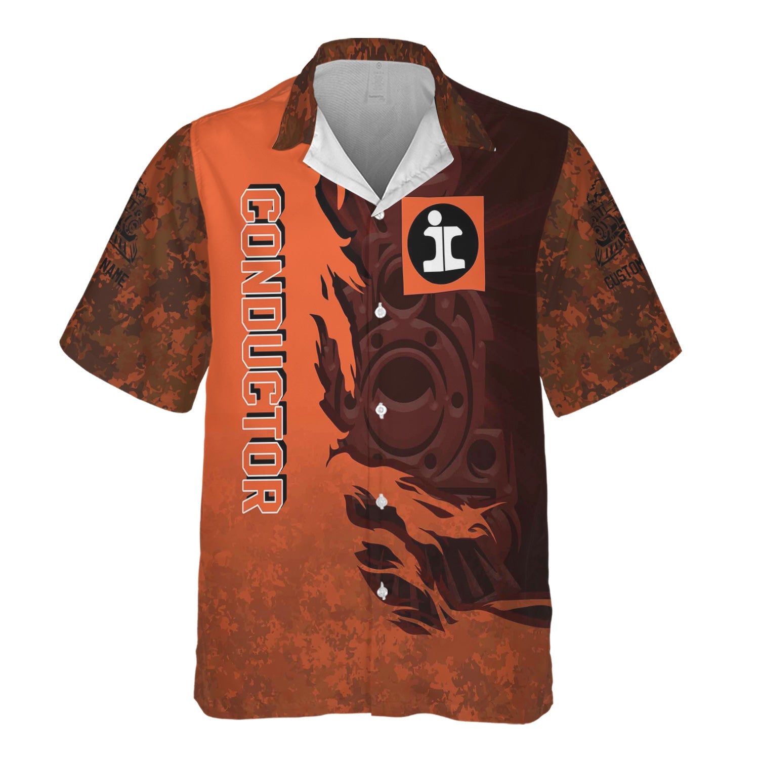 Railspirit Personalized Illinois Central Railroad Hawaiian Shirt Blazing Style with Custom Position Train Shirt