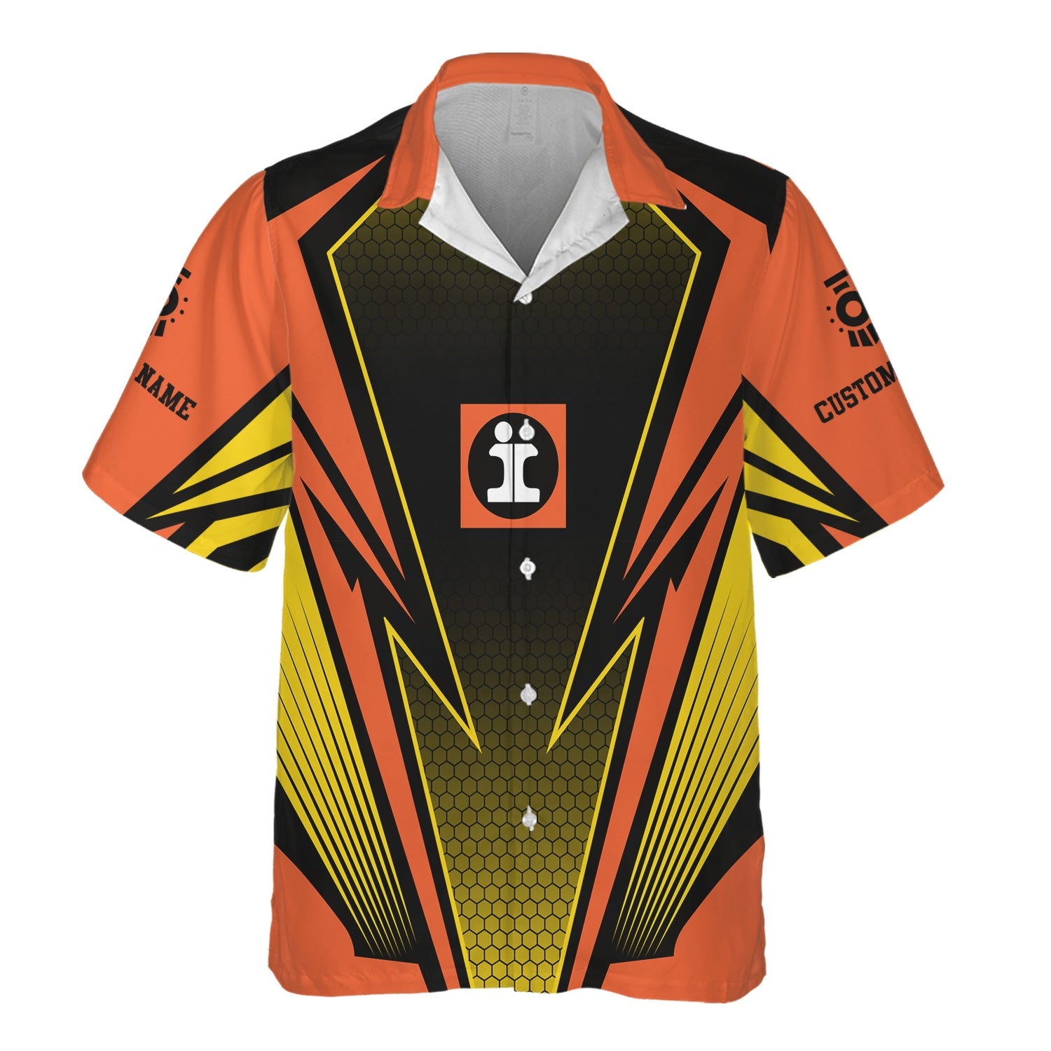 Railspirit Personalized Illinois Central Railroad Hawaiian Shirt Lightning Graphic Style Shirt Gift Idea For Train Lover