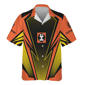 Railspirit Personalized Illinois Central Railroad Hawaiian Shirt Lightning Graphic Style Shirt Gift Idea For Train Lover