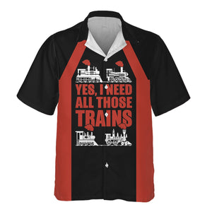 Railspirit Custom Name Chicago and North Western Railway Hawaiian Shirt Yes I Need All Those Train Printed Shirt