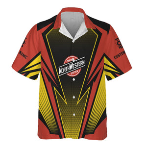 Railspirit Personalized Chicago and North Western Railway Hawaiian Shirt Lightning Graphic Style Shirt Gift Idea For Train Lover