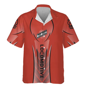 Railspirit Personalized Chicago and North Western Railway Hawaiian Shirt Striking Line Style Train Shirt For Locomotive Lovers