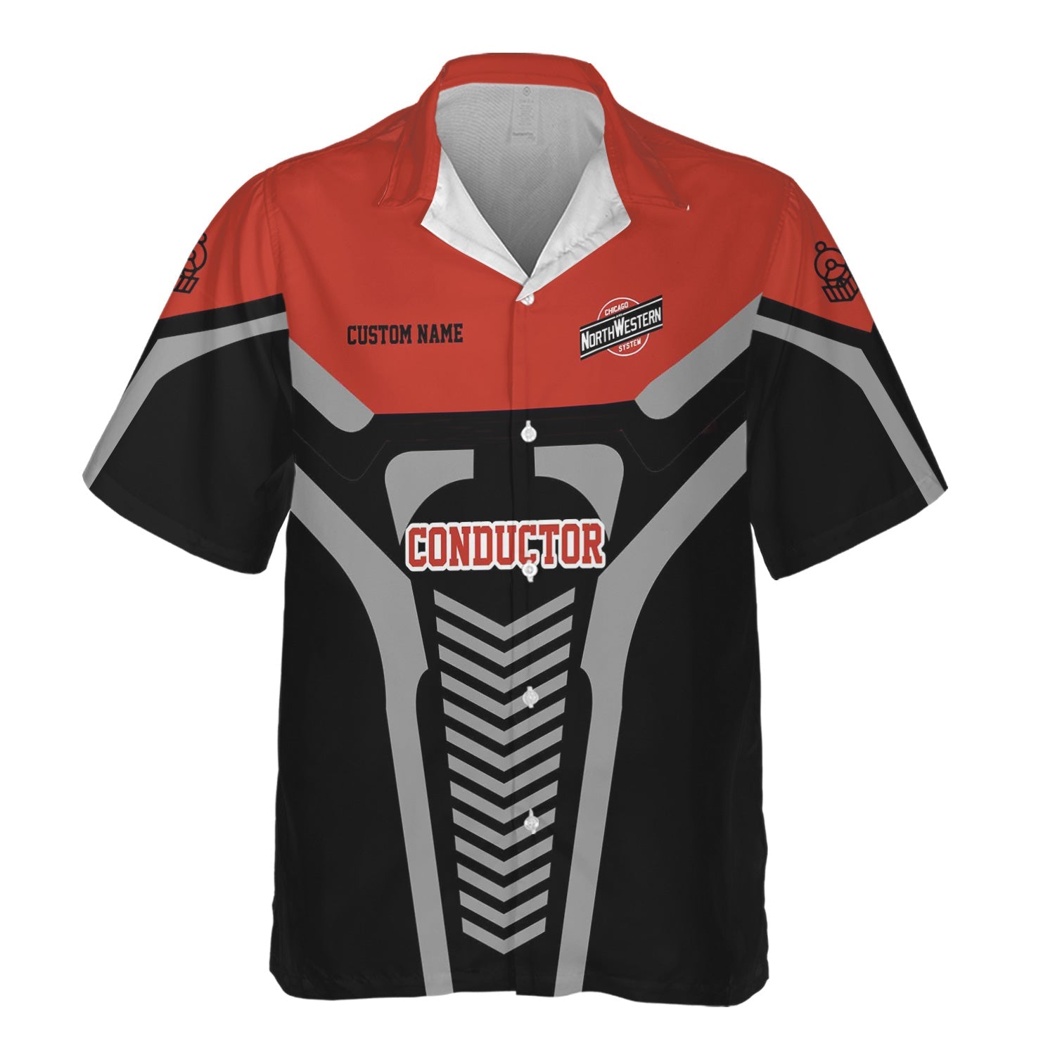 Railspirit Personalized Chicago and North Western Railway Hawaiian Shirt Track-Inspired with Custom Job Position Train Shirt