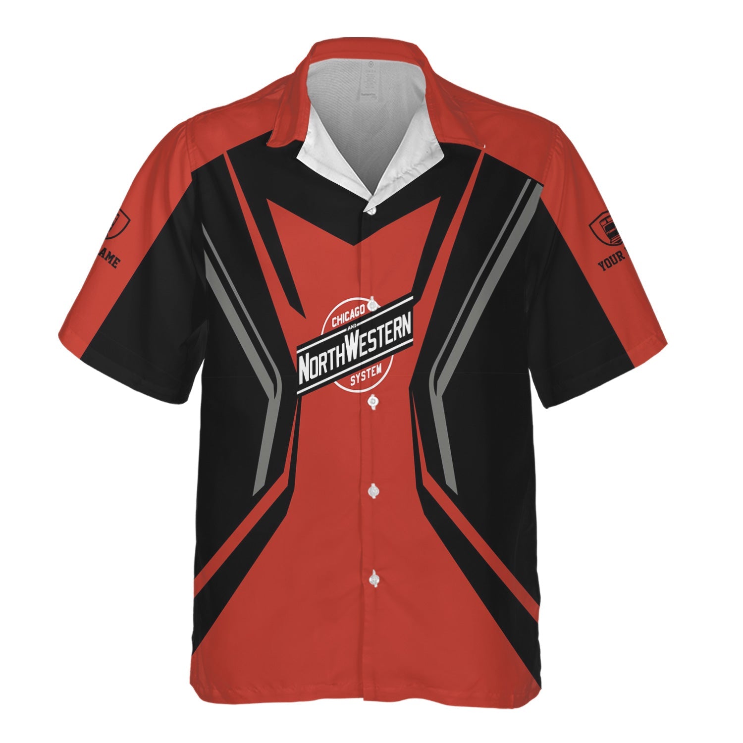 Railspirit Personalized Chicago and North Western Railway Hawaiian Shirt Unique Style with Custom Job Train Shirt