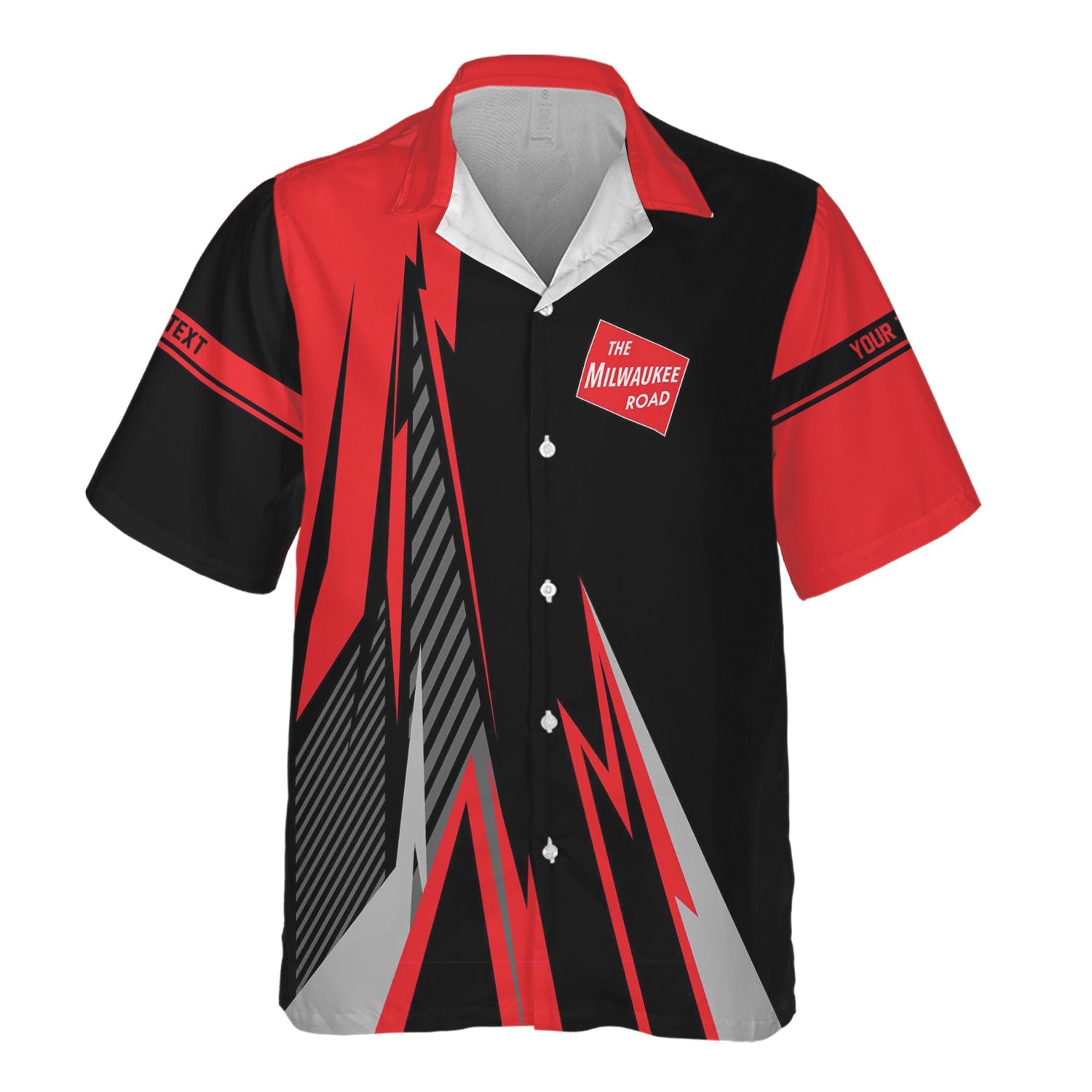 Railspirit Personalized Chicago, Milwaukee, St. Paul and Pacific Railroad Hawaiian Shirt Lightning-Inspired Railway Style Milwaukee Road Shirt