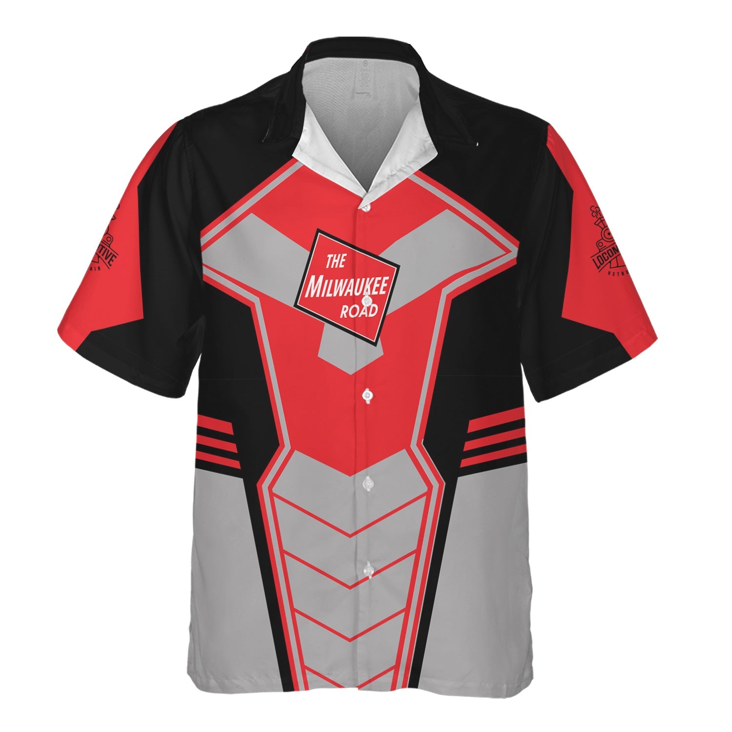 Railspirit Personalized Chicago, Milwaukee, St. Paul and Pacific Railroad Hawaiian Shirt Engine-Inspired Style Milwaukee Road Train Shirt