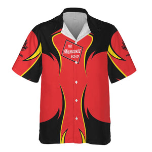 Railspirit Personalized Chicago, Milwaukee, St. Paul and Pacific Railroad Hawaiian Shirt Flame Style Milwaukee Road Shirt For Steam Engine Addict