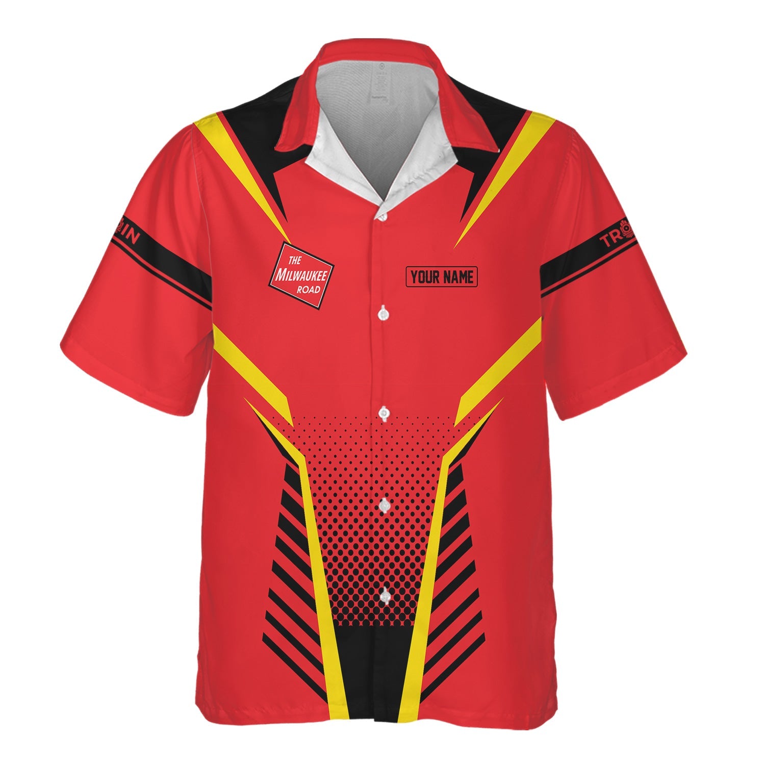 Railspirit Personalized Chicago, Milwaukee, St. Paul and Pacific Railroad Hawaiian Shirt Unisex Milwaukee Road Train Shirt All Over Print