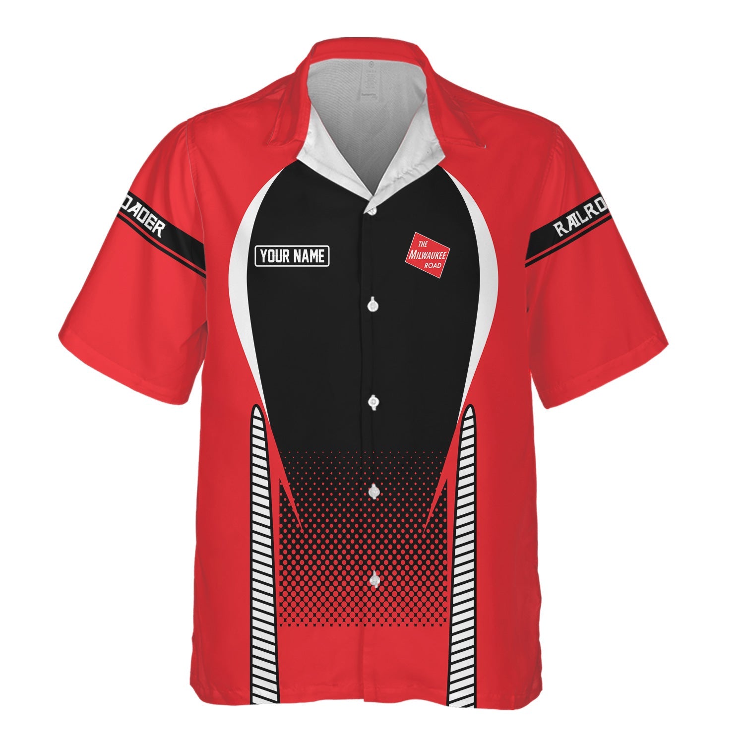 Railspirit Personalized Chicago, Milwaukee, St. Paul and Pacific Railroad Hawaiian Shirt Stress Is Caused By Not Having Enough Trains Milwaukee Road Shirt All Over Print