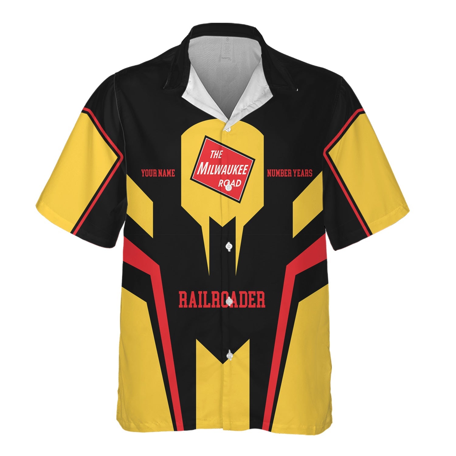 Railspirit Personalized Chicago, Milwaukee, St.Paul and Pacific Railroad Hawaiian Shirt Custom Year Railroader Milwaukee Road Shirt