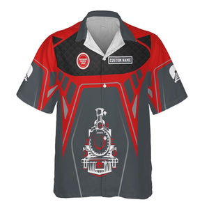 Railspirit Personalized Missouri Pacific Railroad Hawaiian Shirt Steam Locomotive Engine Graphic Train Shirt All Over Print