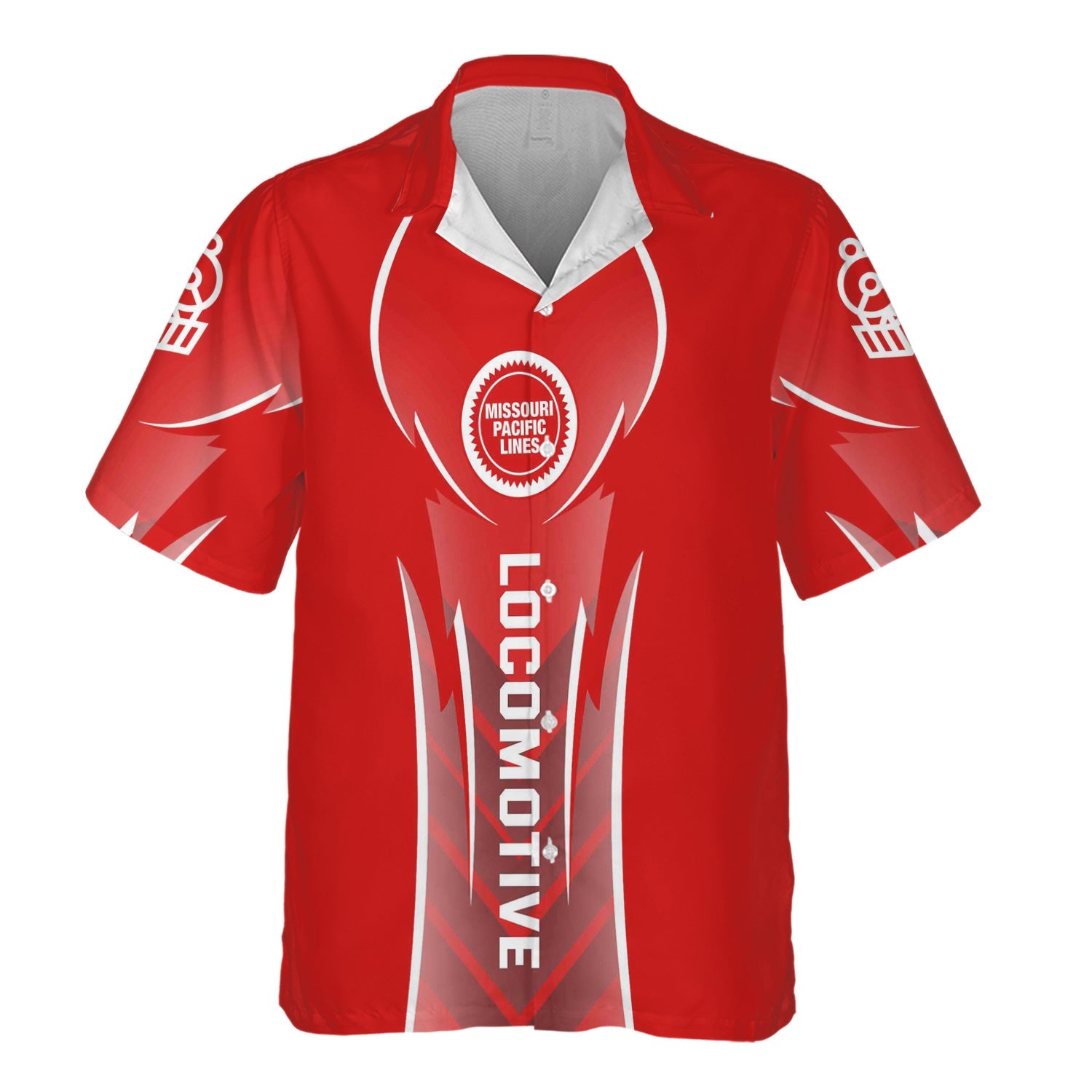 Railspirit Personalized Missouri Pacific Railroad Hawaiian Shirt Striking Line Style Train Shirt For Locomotive Lovers