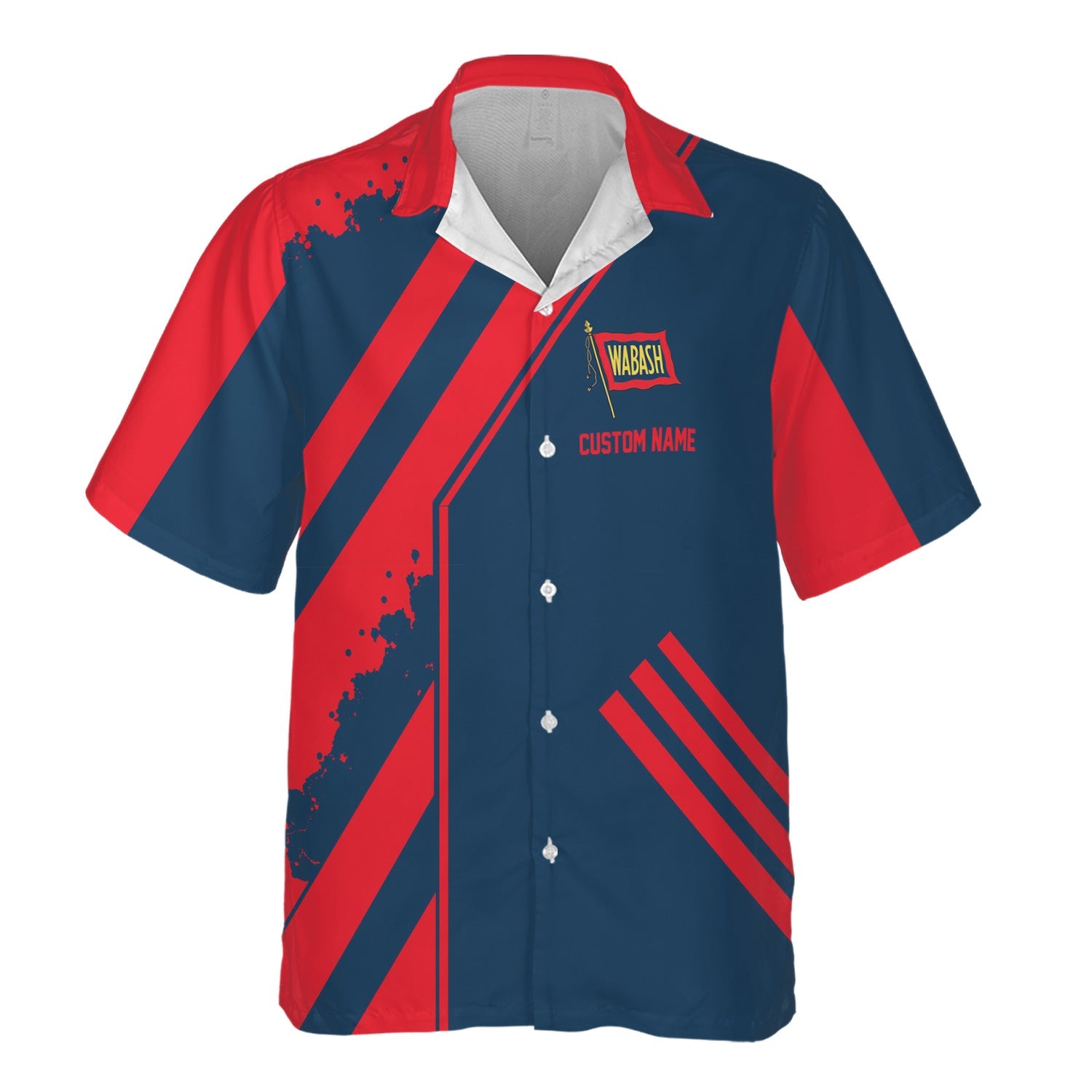 Railspirit Personalized Wabash Railroad Hawaiian Shirt Locomotive Design Train Shirt for Train Enthusiast