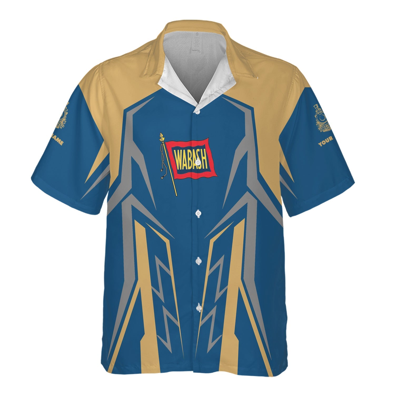 Railspirit Personalized Wabash Railroad Hawaiian Shirt Futuristic Design with Custom Job Train Shirt