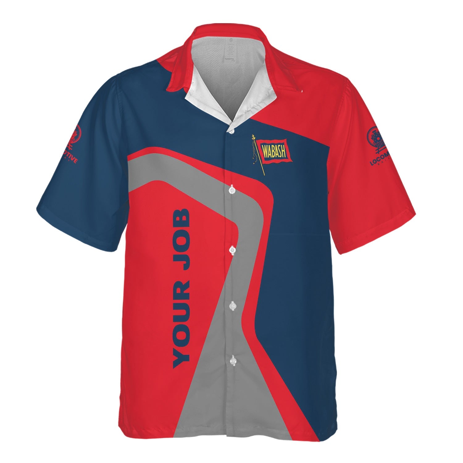 Railspirit Personalized Wabash Railroad Hawaiian Shirt Unique Design with Custom Job Position Train Shirt