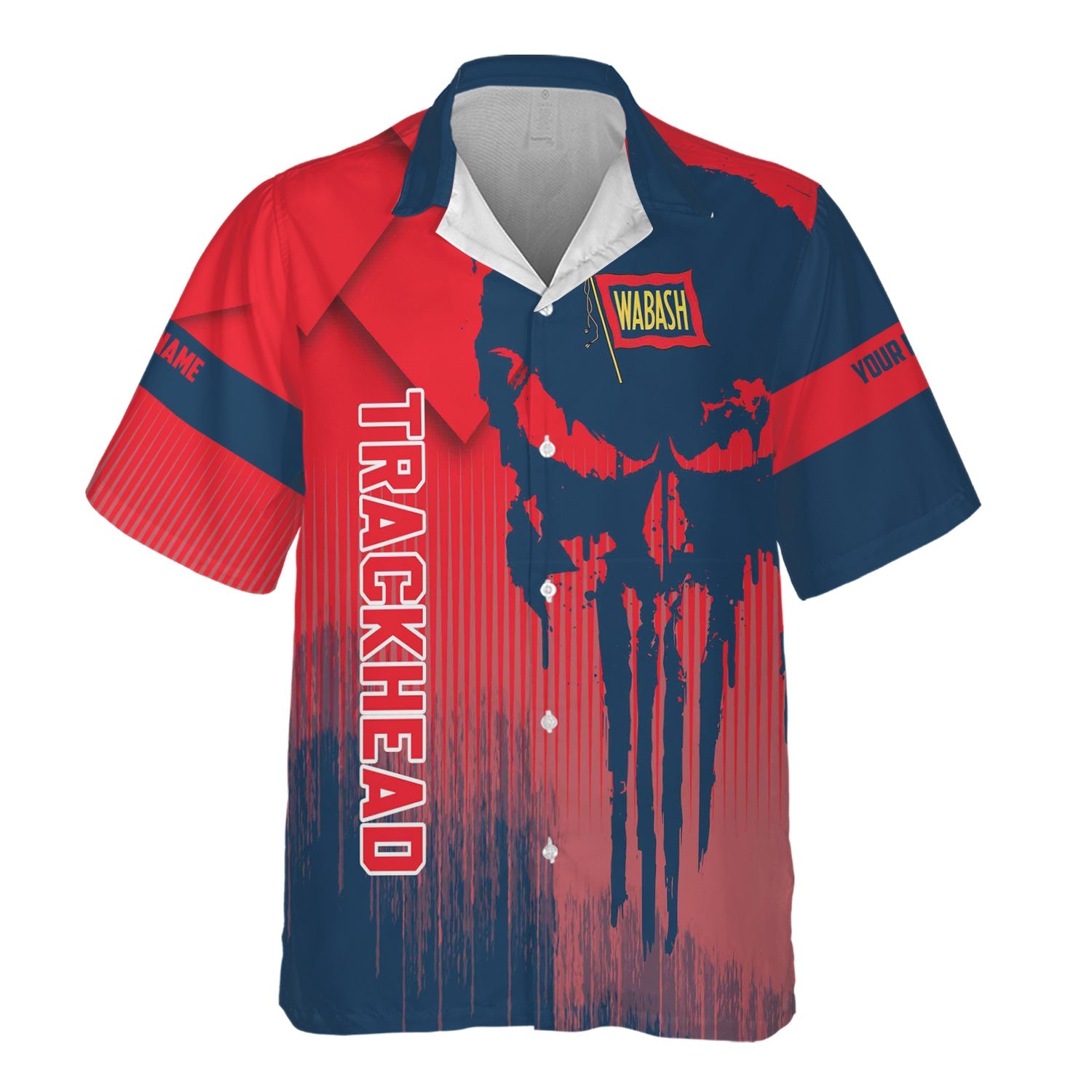 Railspirit Personalized Wabash Railroad Hawaiian Shirt Skull Design with Custom Job Train Shirt for Trackhead Crew