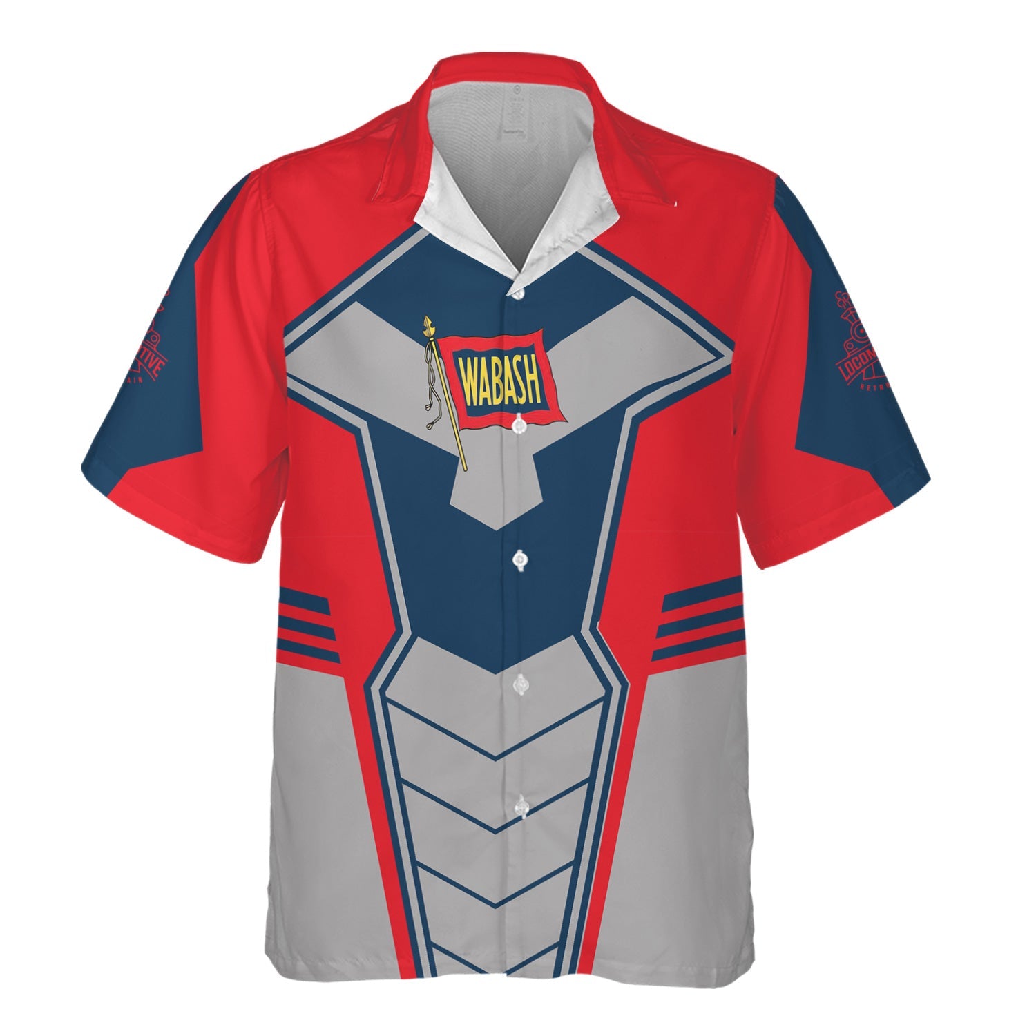 Railspirit Personalized Wabash Railroad Hawaiian Shirt Engine-Inspired Style Train Shirt for Railroad Fanatic