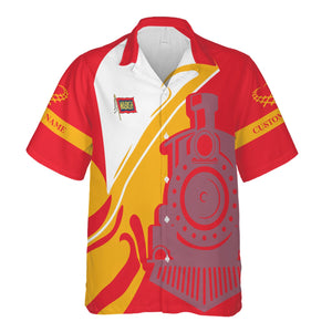 Railspirit Personalized Wabash Railroad Hawaiian Shirt Flame-Inspired Style Shirt Gift Idea For Train Lovers