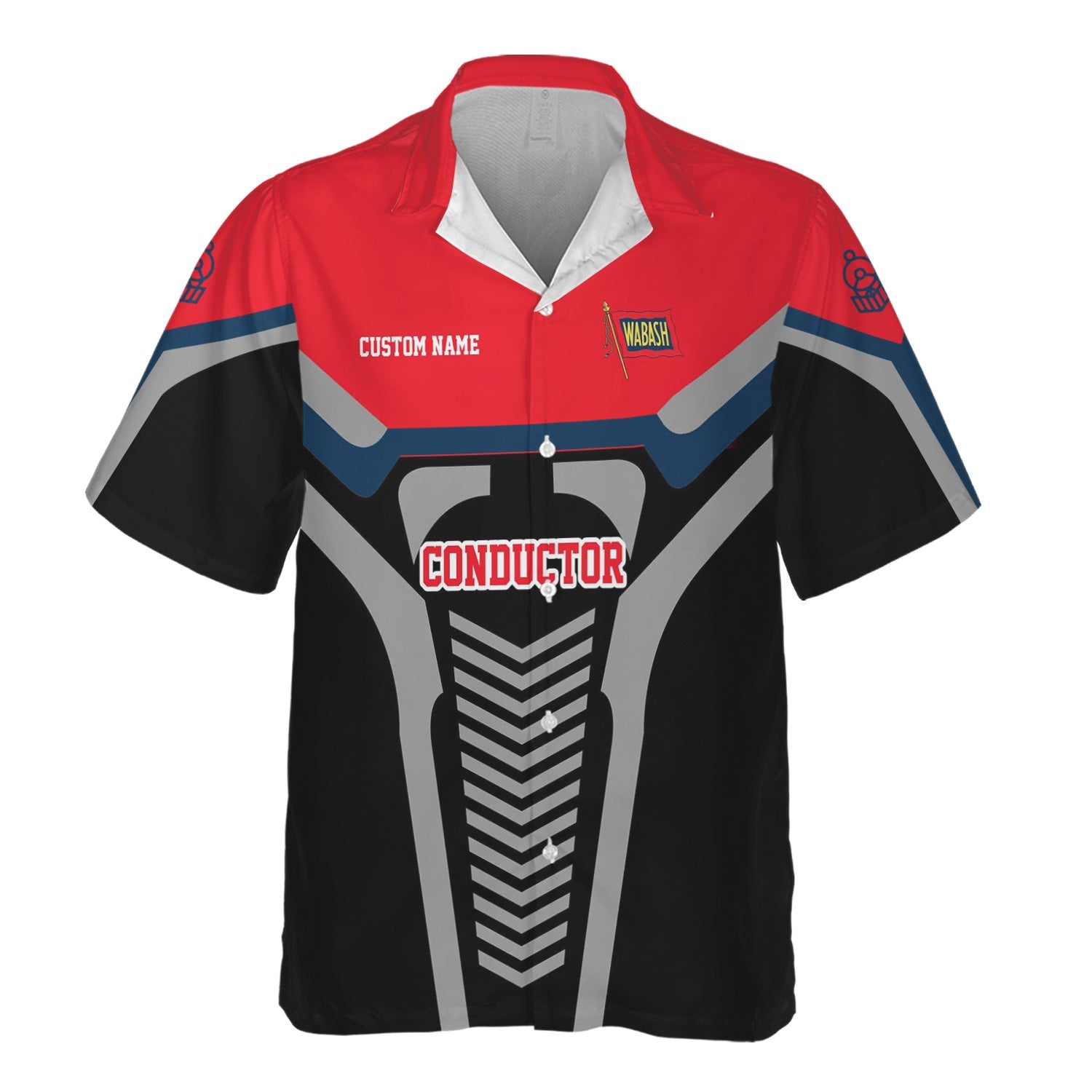 Railspirit Personalized Wabash Railroad Hawaiian Shirt Track-Inspired with Custom Job Position Train Shirt