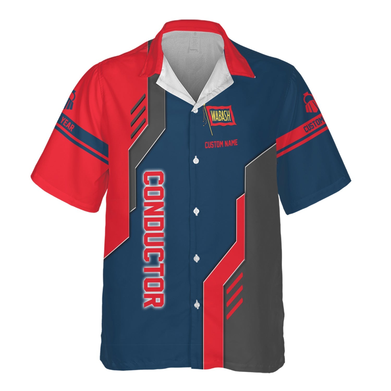 Railspirit Personalized Wabash Railroad Hawaiian Shirt Unique Railway Style with Custom Job Train Shirt