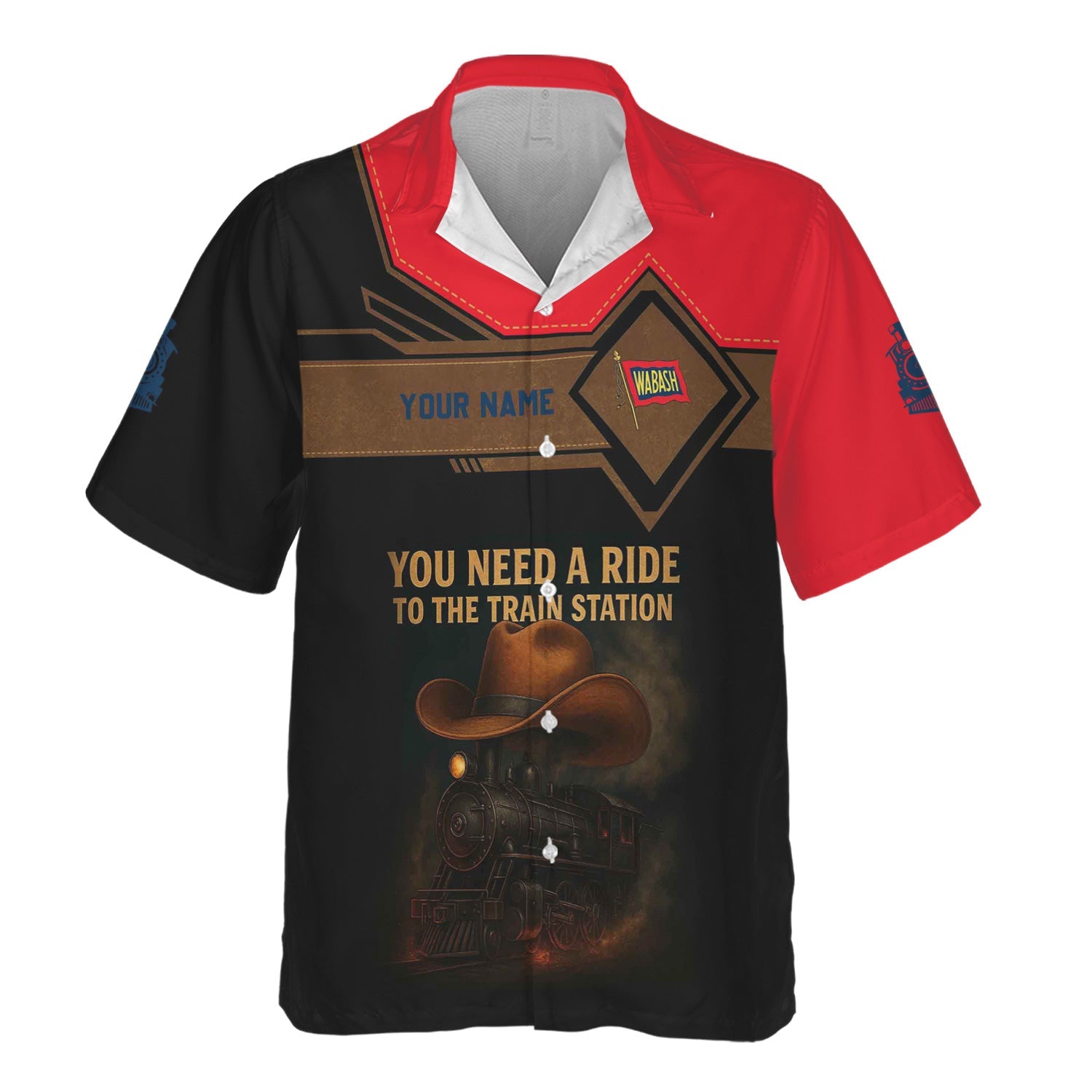 Railspirit Personalized Wabash Railroad Hawaiian Shirt You Need A Ride To The Train Station Shirt For Train Lovers