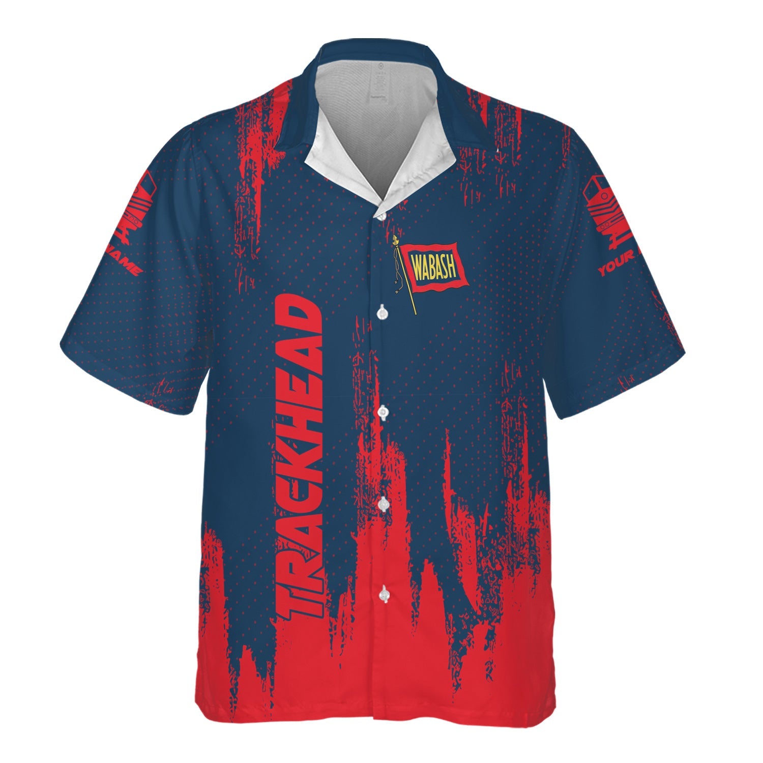 Railspirit Personalized Wabash Railroad Hawaiian Shirt Paint Impact Design Train Shirt for Trackhead