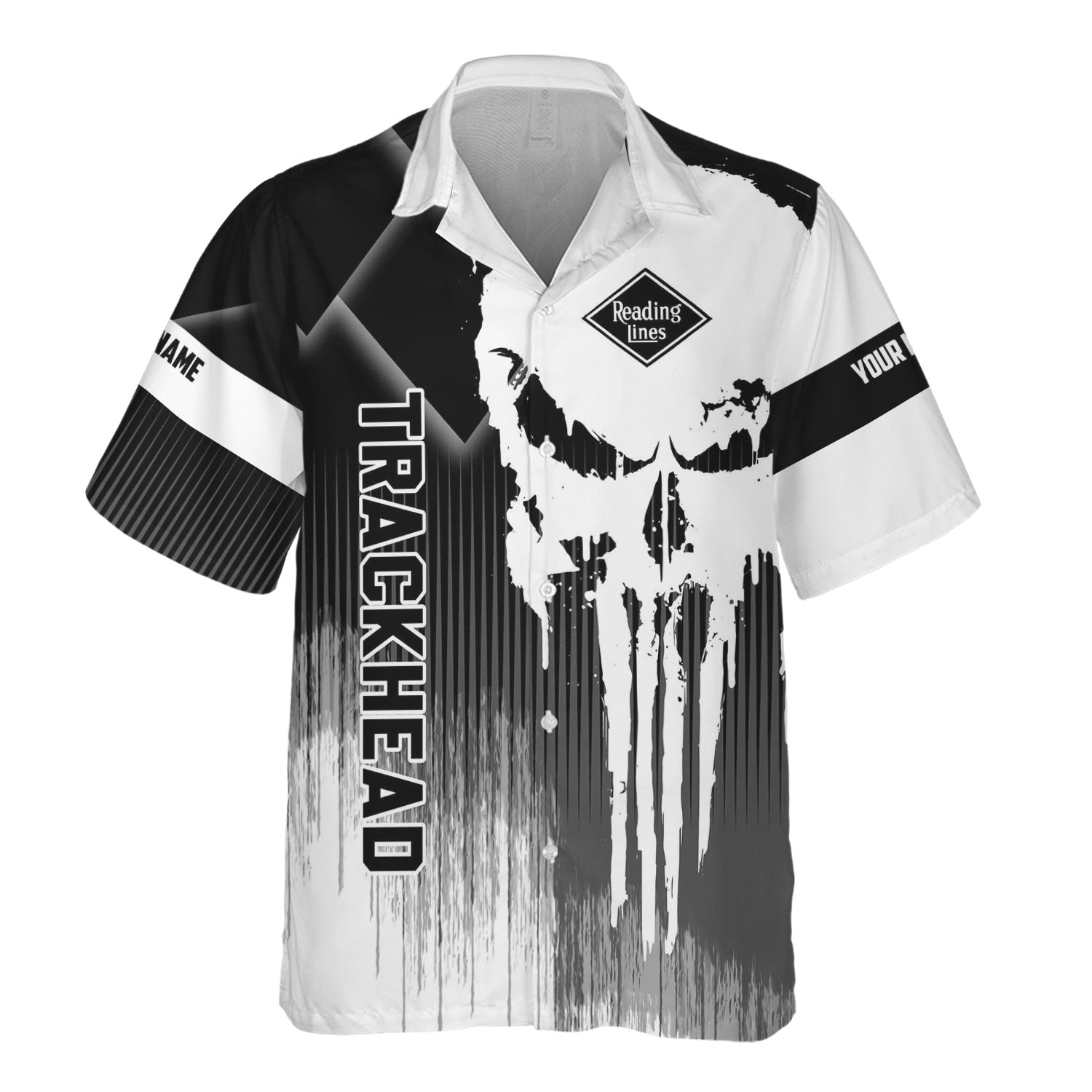 Railspirit Personalized Reading Railroad Hawaiian Shirt Skull Design with Custom Job Train Shirt for Trackhead Crew