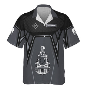 Railspirit Personalized Reading Railroad Hawaiian Shirt Steam Locomotive Engine Graphic Train Shirt All Over Print