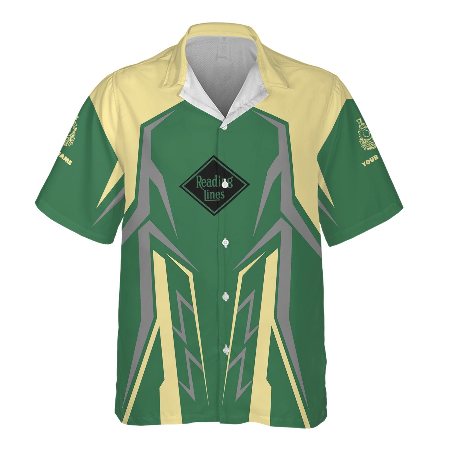 Railspirit Personalized Reading Railroad Hawaiian Shirt Futuristic Design with Custom Job Train Shirt