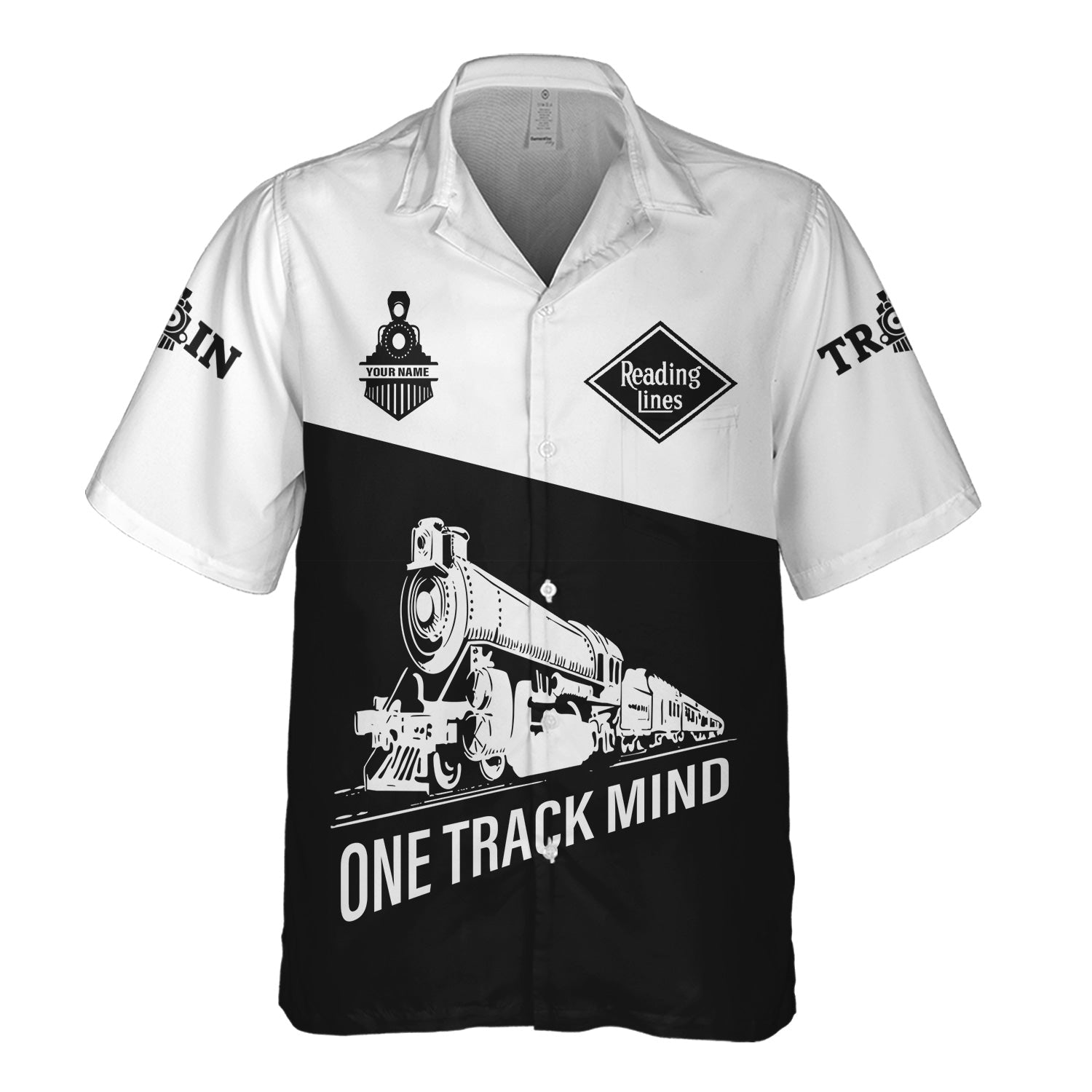Railspirit Personalized Reading Railroad Hawaiian Shirt One Track Mind Unisex Train Shirt Gift Idea For Train Lover