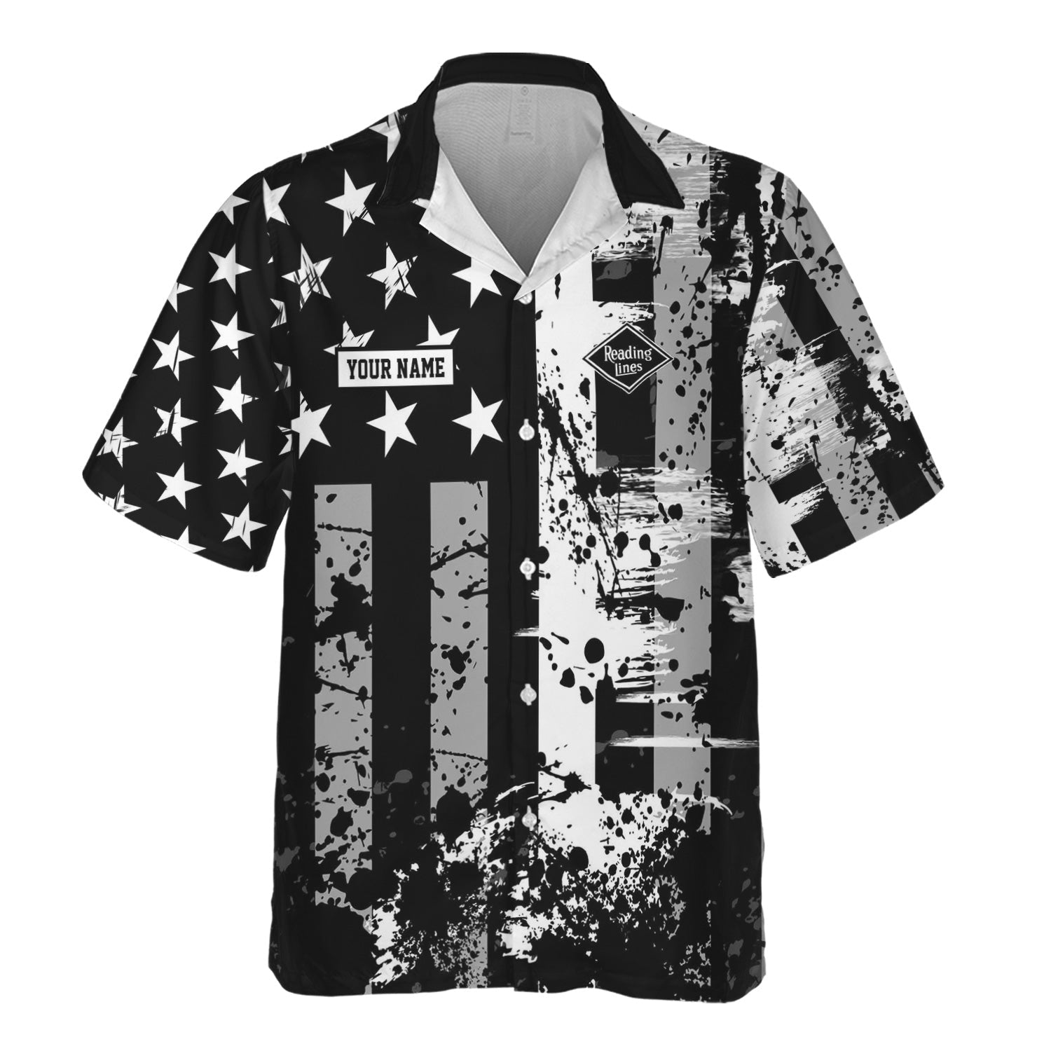 Railspirit Personalized Reading Railroad Hawaiian Shirt Artistic Paint American Flag Style Train Shirt