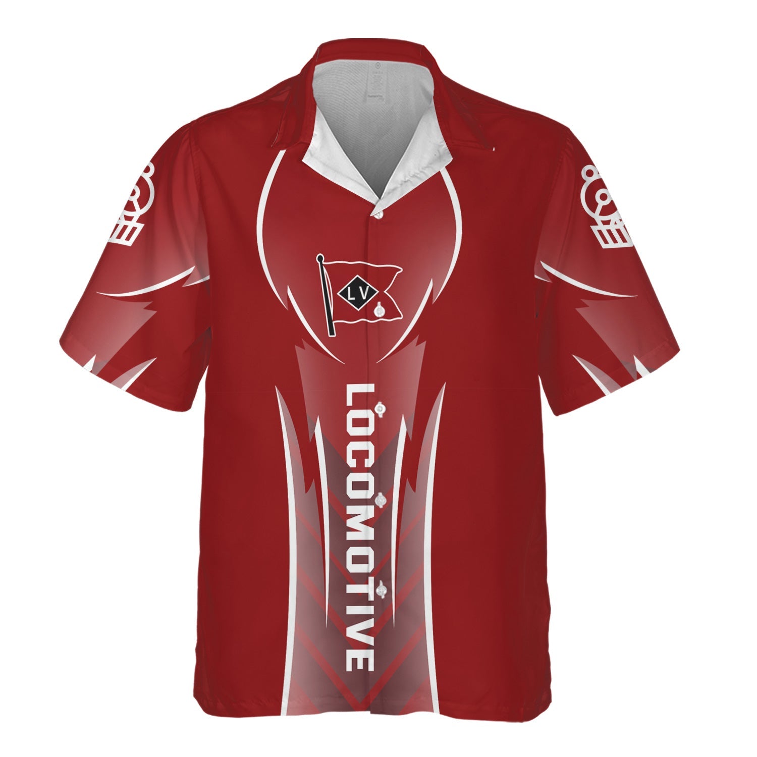 Railspirit Personalized Lehigh Valley Railroad Hawaiian Shirt Striking Line Style Train Shirt For Locomotive Lovers