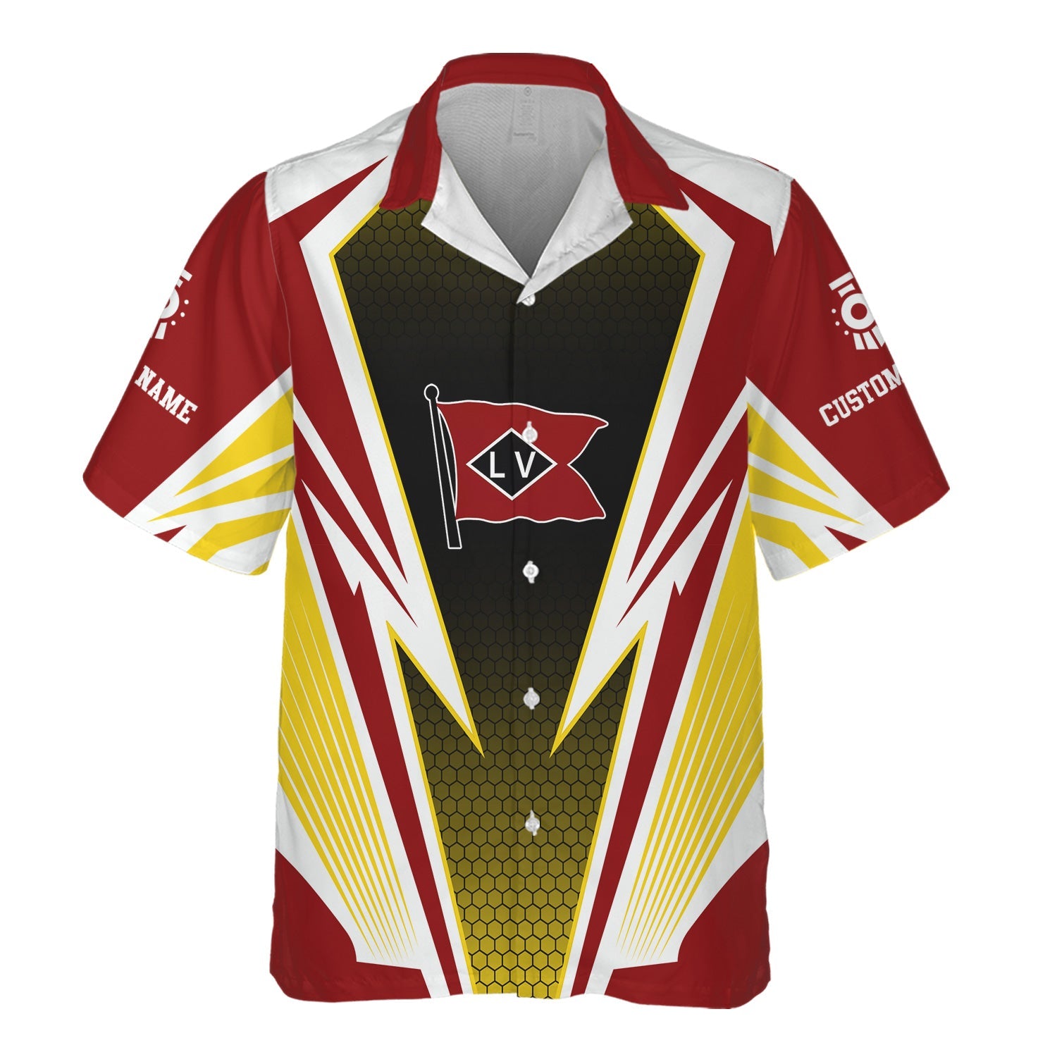 Railspirit Personalized Lehigh Valley Railroad Hawaiian Shirt Lightning Graphic Style Shirt Gift Idea For Train Lover