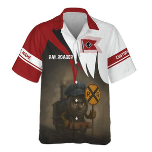 Railspirit Personalized Lehigh Valley Railroad Hawaiian Shirt Angry Train Hawaiian Shirt Gift Idea For Train Lover