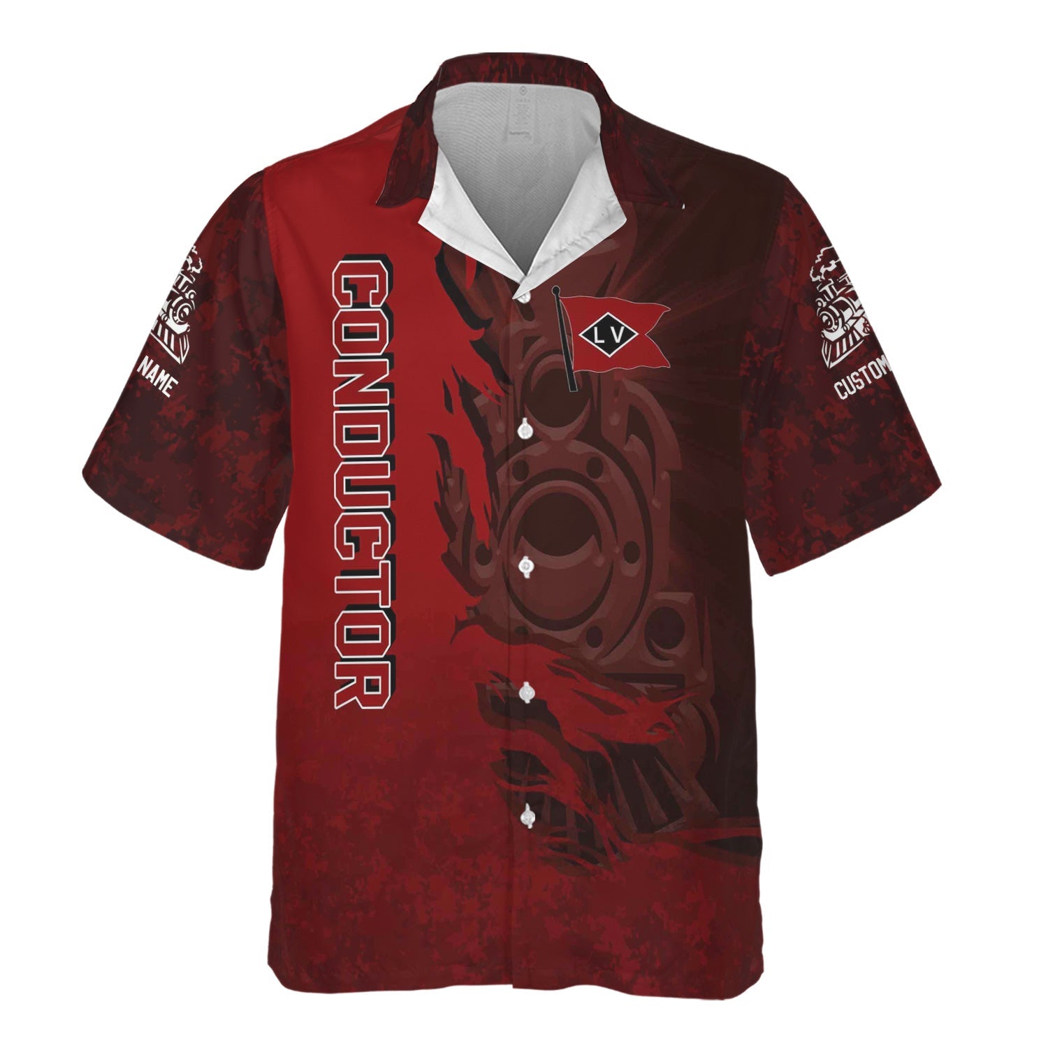 Railspirit Personalized Lehigh Valley Railroad Hawaiian Shirt Blazing Style with Custom Position Train Shirt