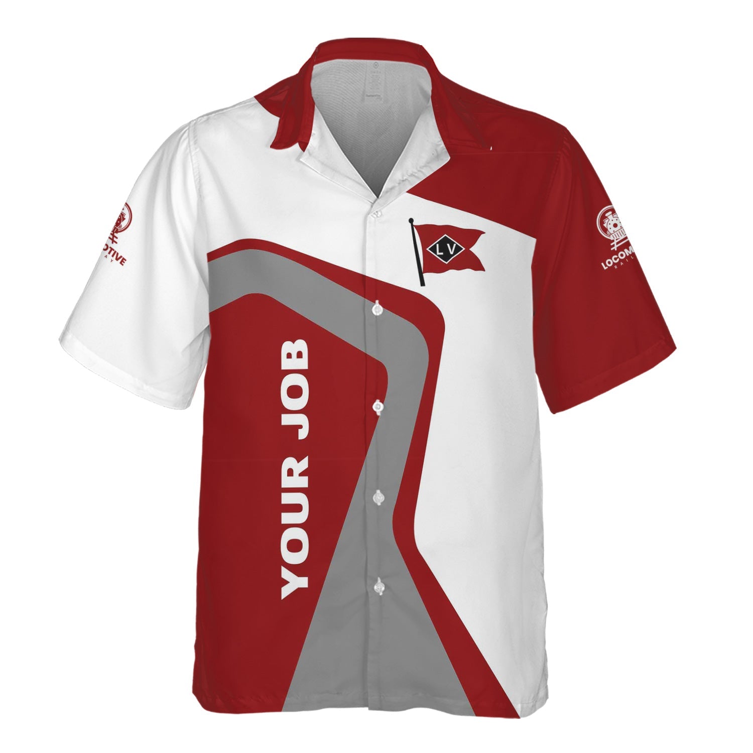 Railspirit Personalized Lehigh Valley Railroad Hawaiian Shirt Unique Design with Custom Job Position Train Shirt