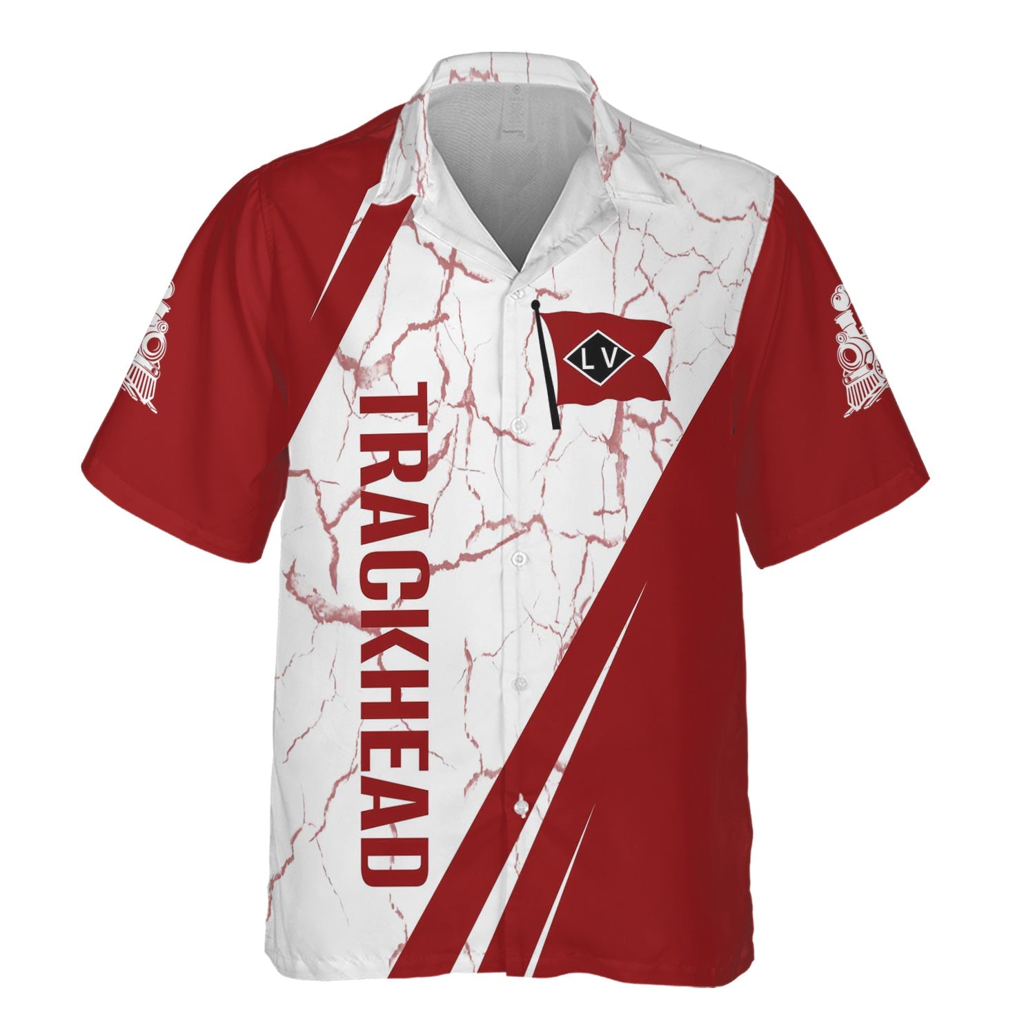 Railspirit Personalized Lehigh Valley Railroad Hawaiian Shirt Crackle Texture Style Shirt For Trackhead