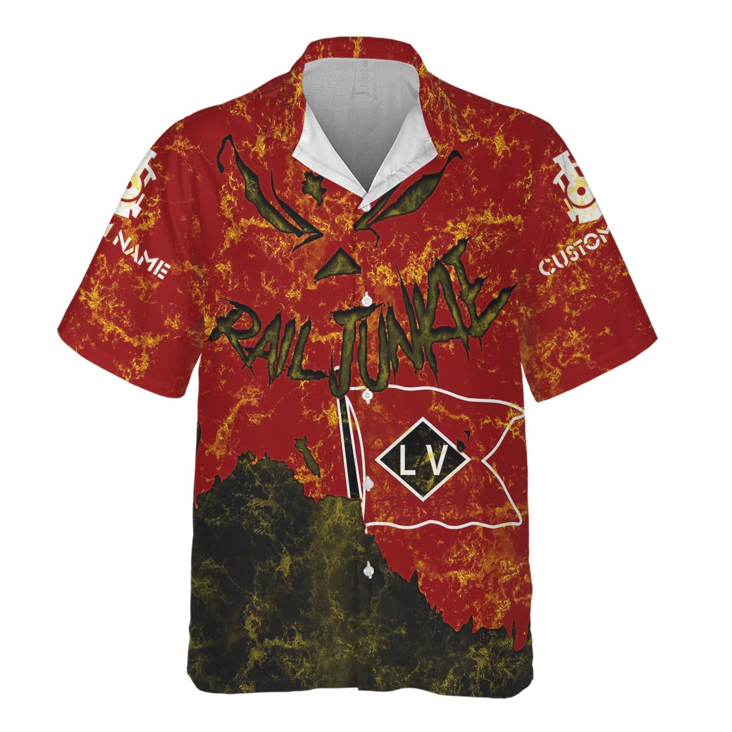 Railspirit Personalized Lehigh Valley Railroad Hawaiian Shirt Torn Graphic Style Train Shirt For Rail Junkie