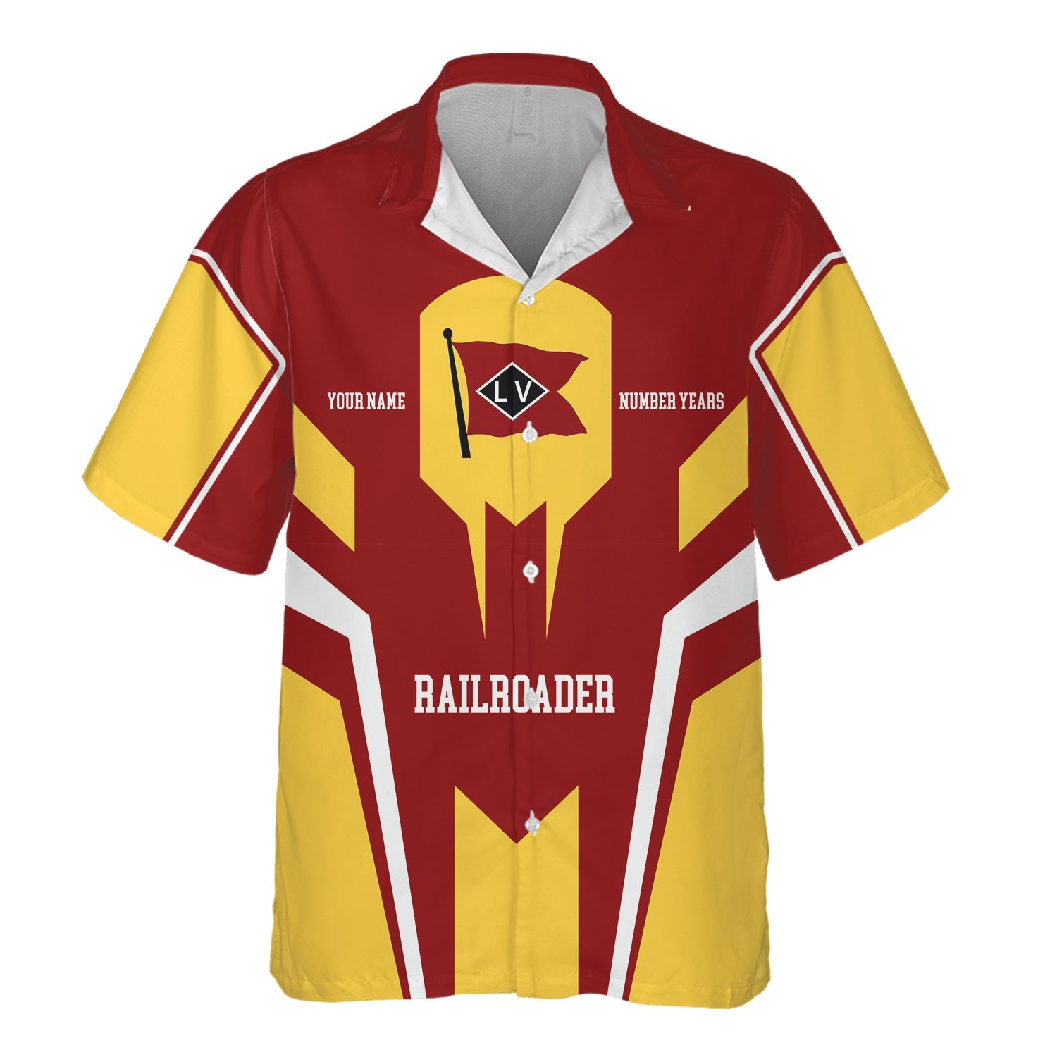 Railspirit Personalized Lehigh Valley Railroad Hawaiian Shirt Custom Year Railroader Shirt Gift Idea For Train Lover