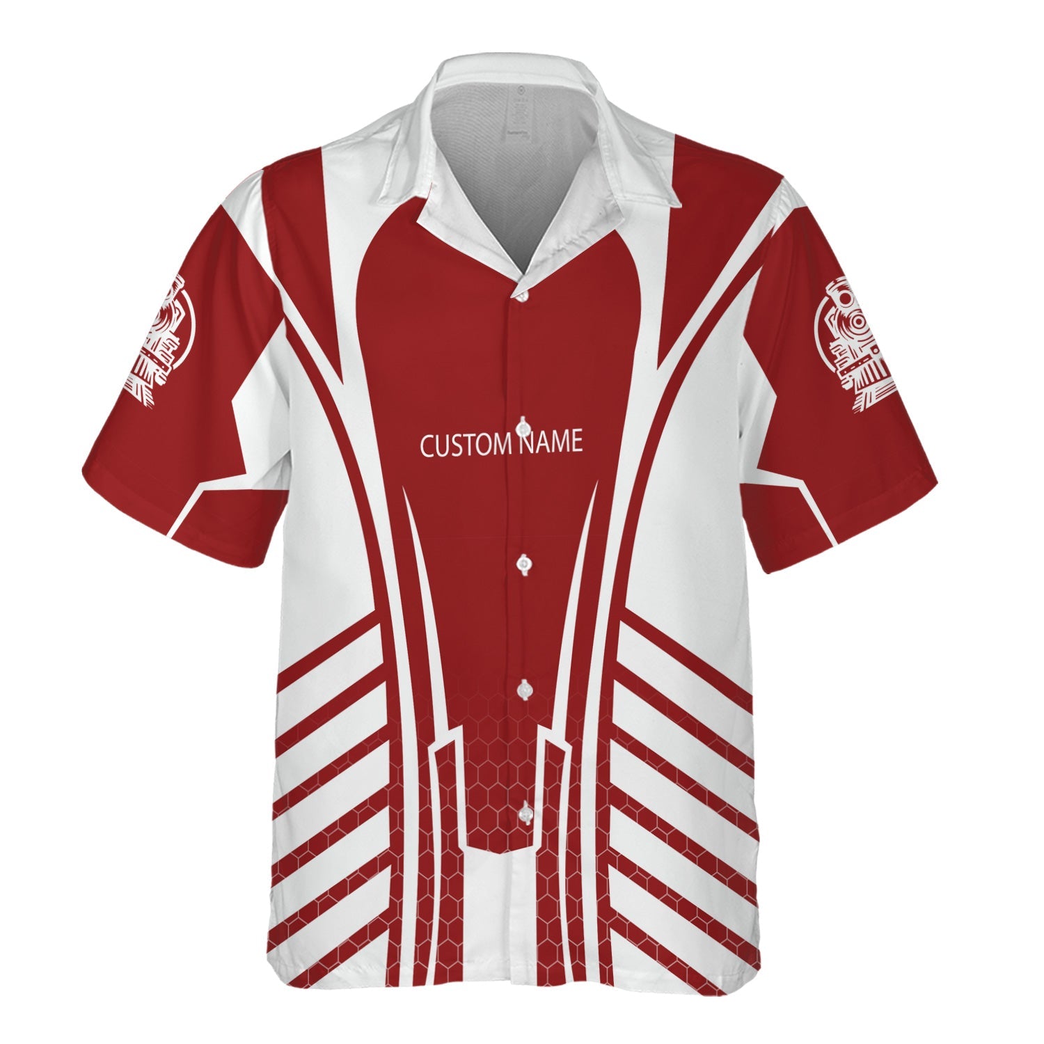 Railspirit Personalized Lehigh Valley Railroad Hawaiian Shirt Striped Railroad Style Train Shirt All Over Print