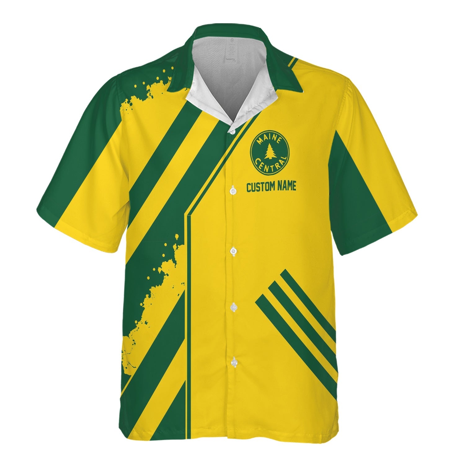 Railspirit Personalized Maine Central Railroad Hawaiian Shirt Locomotive Design Train Shirt for Train Enthusiast