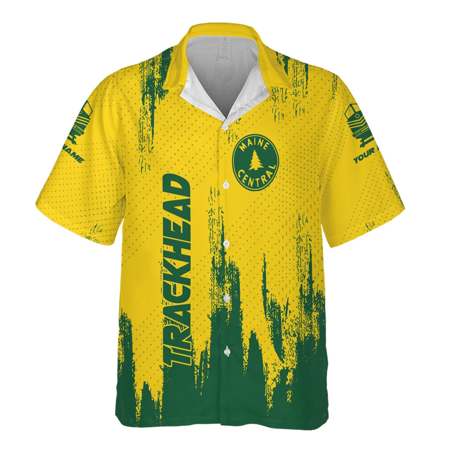 Railspirit Personalized Maine Central Railroad Hawaiian Shirt Paint Impact Design Train Shirt for Trackhead