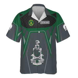 Railspirit Personalized Maine Central Railroad Hawaiian Shirt Steam Locomotive Engine Graphic Train Shirt All Over Print